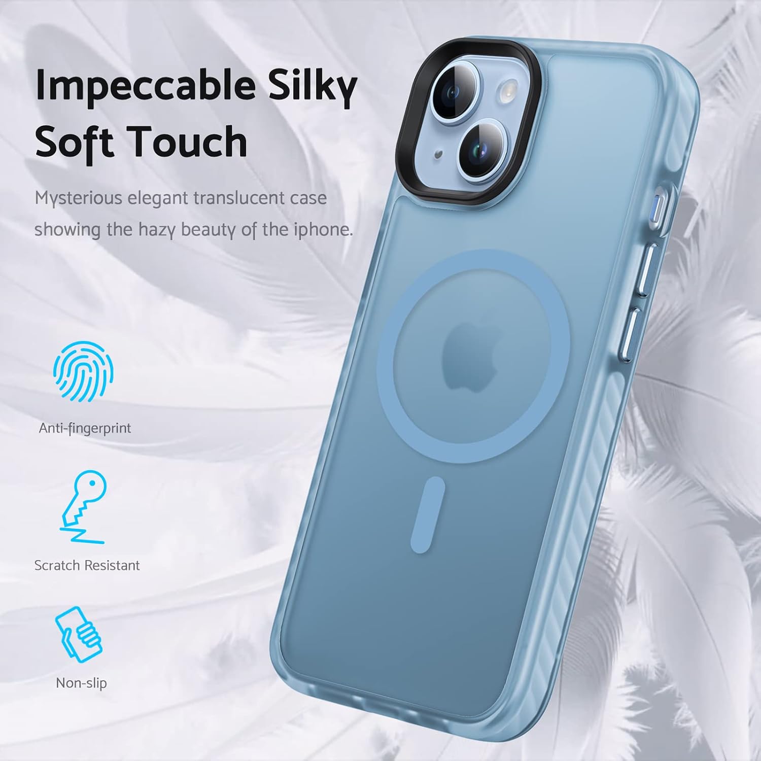 DASFOND Funda magnética diseñada para iPhone 15, compatible con Magsafe, protección contra caídas de grado militar con tira a prueba de golpes,