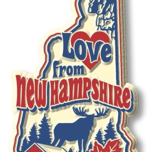 Imán vintage de Love from New Hampshire de Classic Magnets, recuerdos coleccionables fabricados en los Estados Unidos, 2 x 3.5 pulgadas Imán vintage de Love from New Hampshire de Classic Magnets, recuerdos coleccionables fabricados en los Estados Unidos, 2 x 3.5 pulgadas