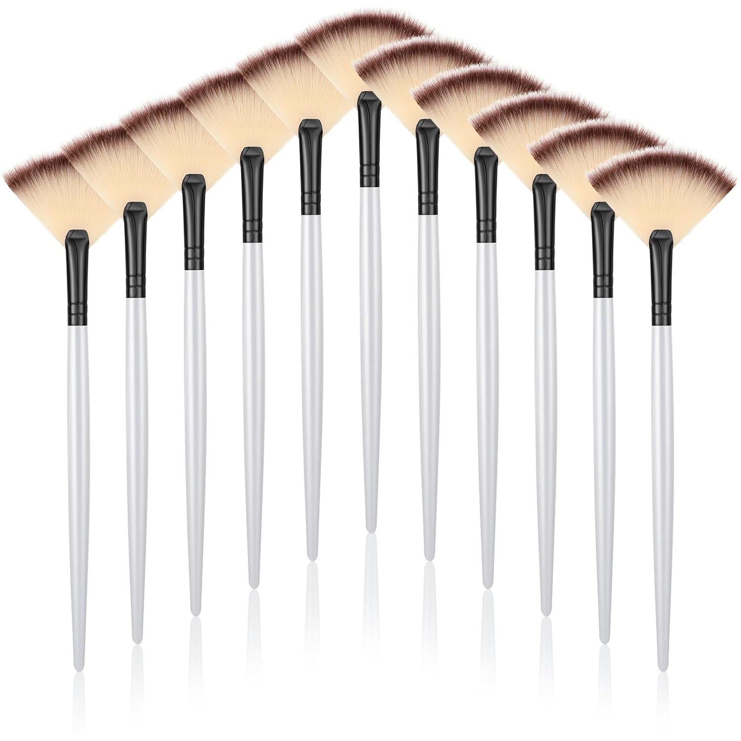 Ziliny 12 piezas de cepillo facial suave para colorete, cepillo de maquillaje, aplicador de ácido, herramientas cosméticas multiuso para máscara de