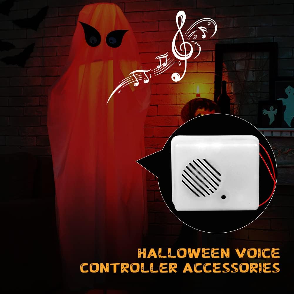 OILK Sensor de sonido de Halloween, altavoz de grito de terror, accesorios activados por voz, sensor de altavoz de sonido aterrador para decoración