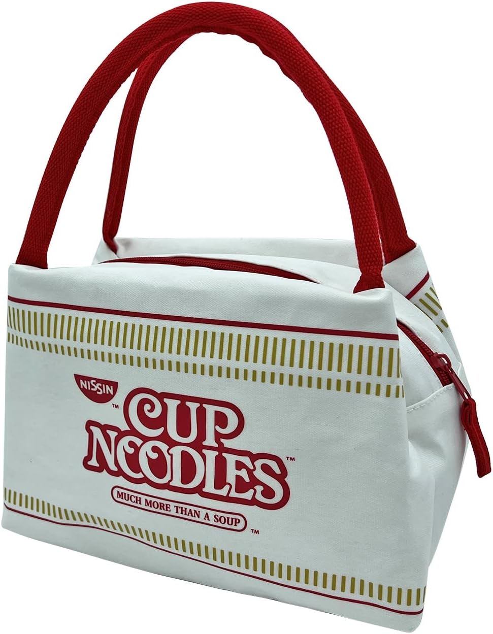 Nissin Cup Noodles Cup Noodles – Lonchera aislada, color blanco, Blanco, Cup Noodles Bolsa de almuerzo aislada
