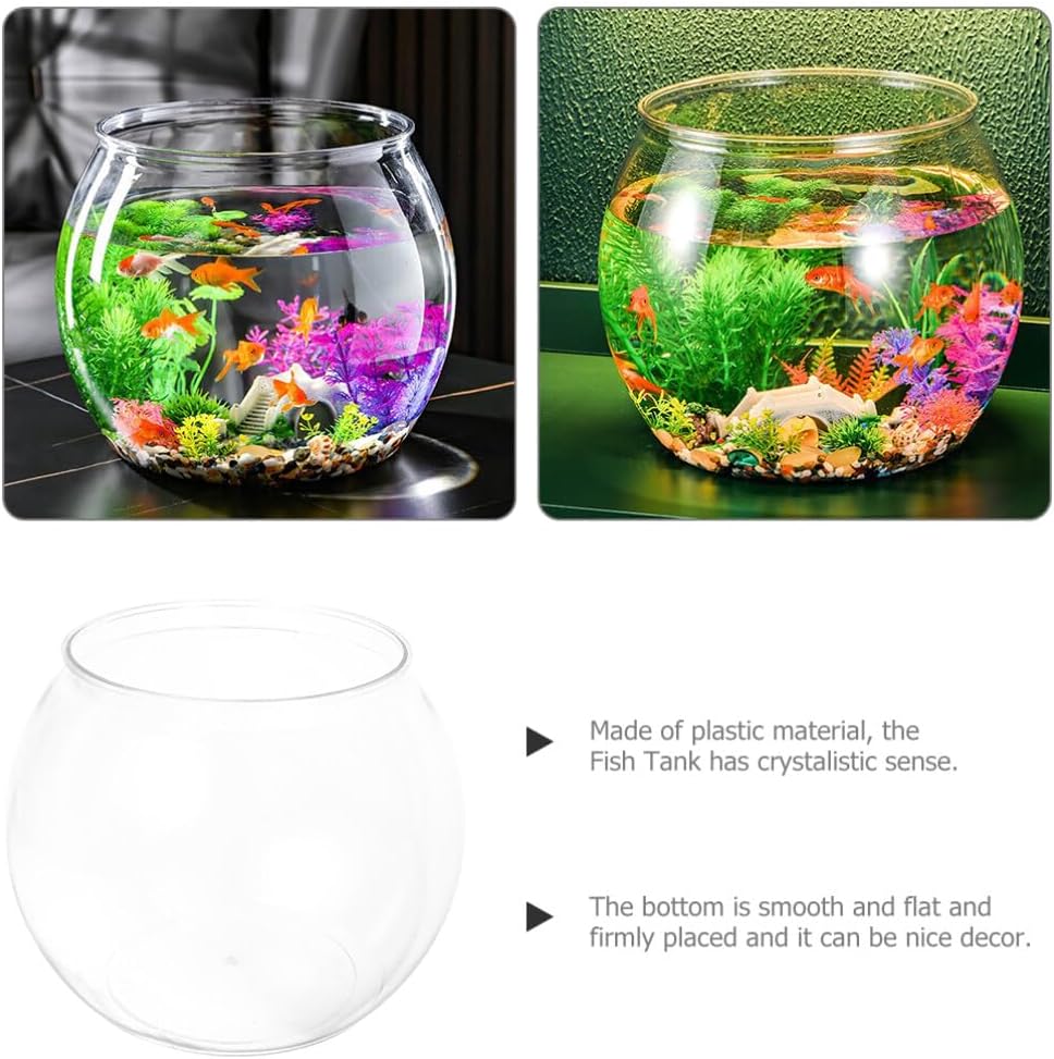 Didiseaon Cuenco de pescado de plástico acuario tanque de peces pequeño pecera de plástico Ivy cuencos para centros de mesa de dulces, suministros