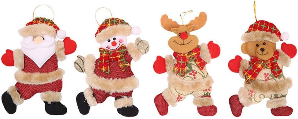 8 adornos de Navidad de felpa para árbol de Navidad, decoraciones de Navidad, lindos colgantes de felpa, adornos colgantes para árbol de Navidad,