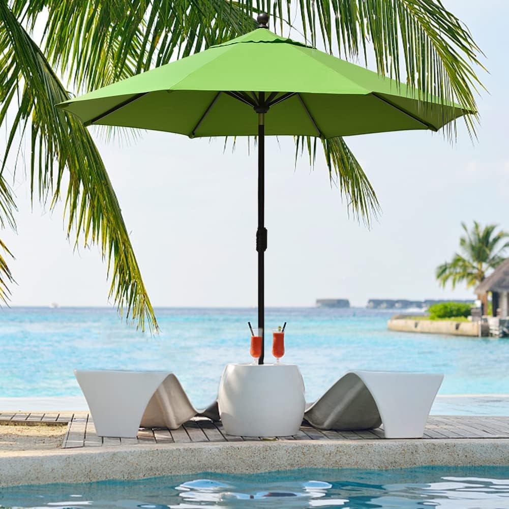 EliteShade Sombrilla de patio de 9 pies para mesa y exteriores, uso comercial, no se va a decolorar durante 10 años, con ventilación, color verde