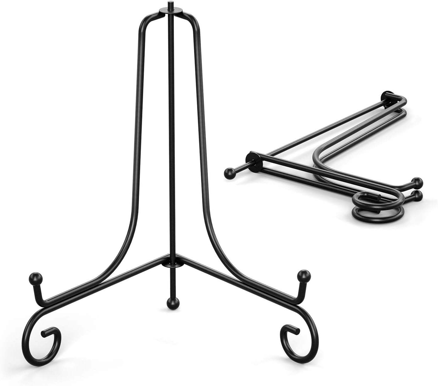 TR-LIFE Paquete de 4 soportes de platos para exhibición, soporte de placa de 10 pulgadas + soporte de caballete de metal para marco de fotos, platos
