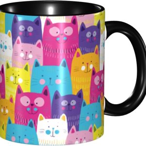 Taza de café con diseño de gato, taza de té de cerámica, regalos para hombres y mujeres, apta para lavavajillas, microondas, oficina, hogar, Taza de café con diseño de gato, taza de té de cerámica, regalos para hombres y mujeres, apta para lavavajillas, microondas, oficina, hogar,