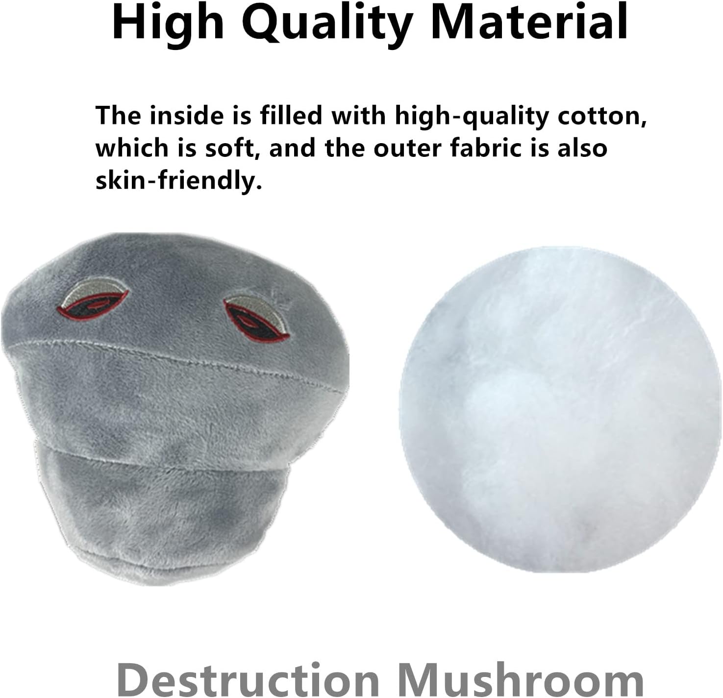 Muñeca suave rellena de peluche de 8 pulgadas, 1 pieza de peluche de PVZ, juguete de peluche Doom Shroom de peluche nuevo