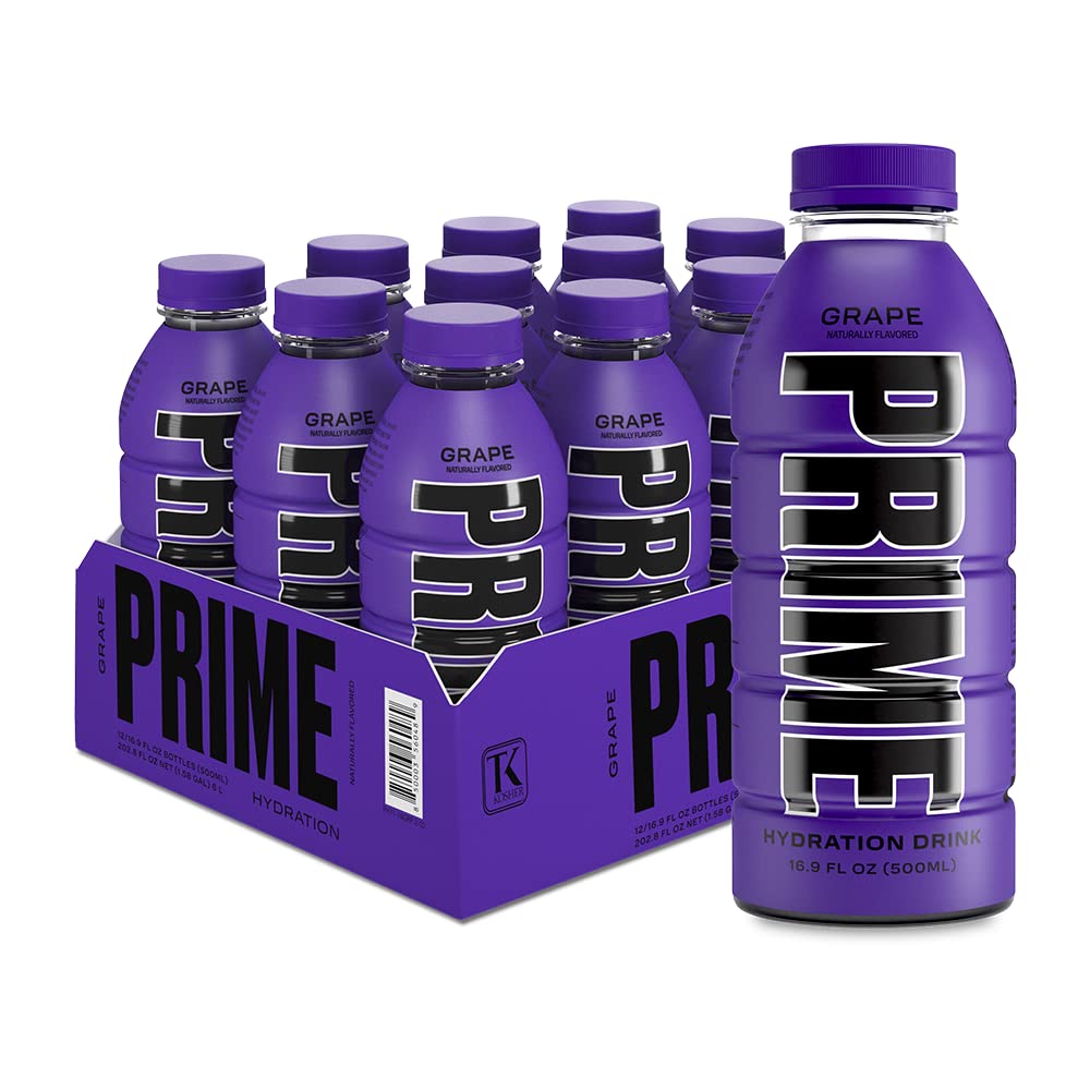PRIME Hydration GRAPE  Bebidas deportivas  Electrolito mejorado para una hidratación definitiva  250 mg de BCAA  Vitaminas B  Antioxidantes  0.07 oz