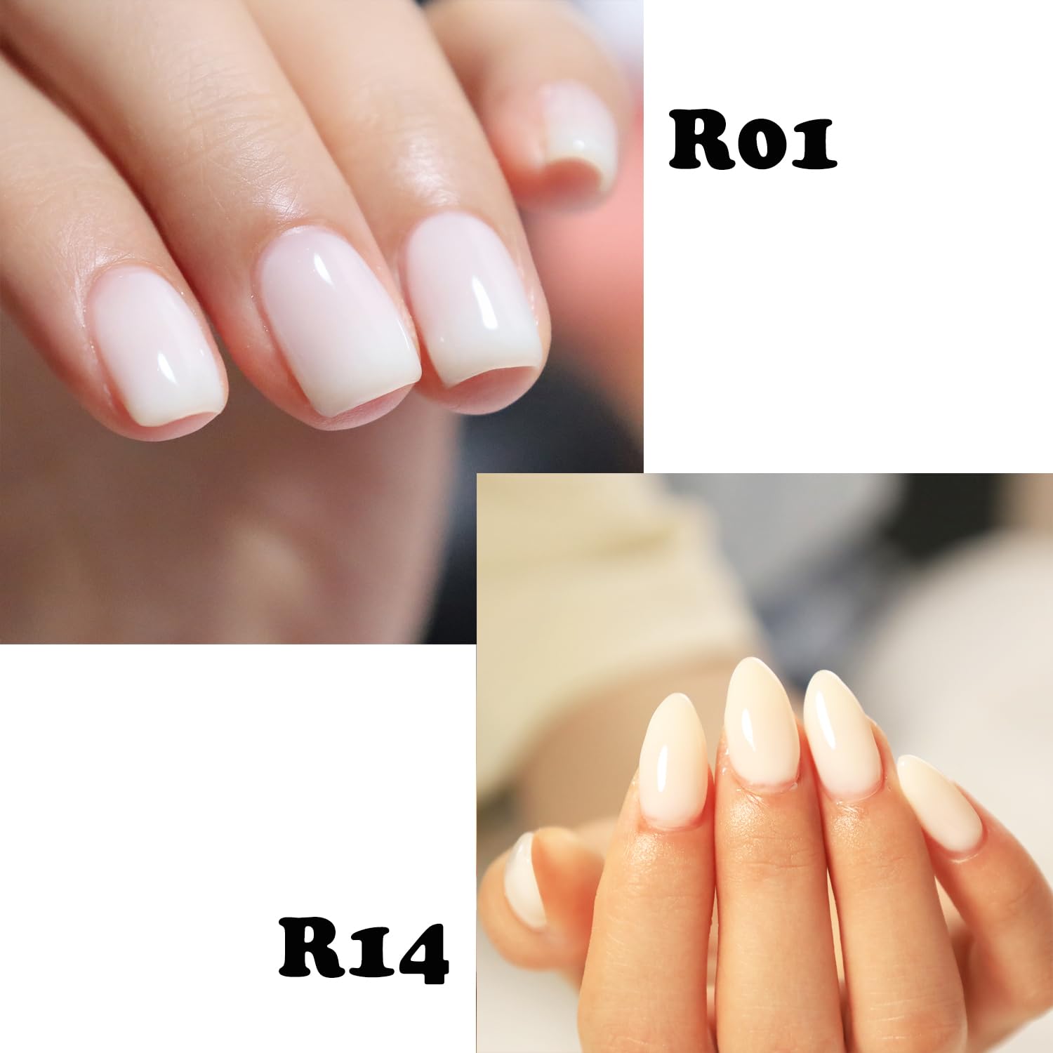 FZANEST Juego de 2 esmaltes de gel base de goma para uñas color blanco lechoso, 6 en 1, extensión fortalecedora transparente, color nude, capa base