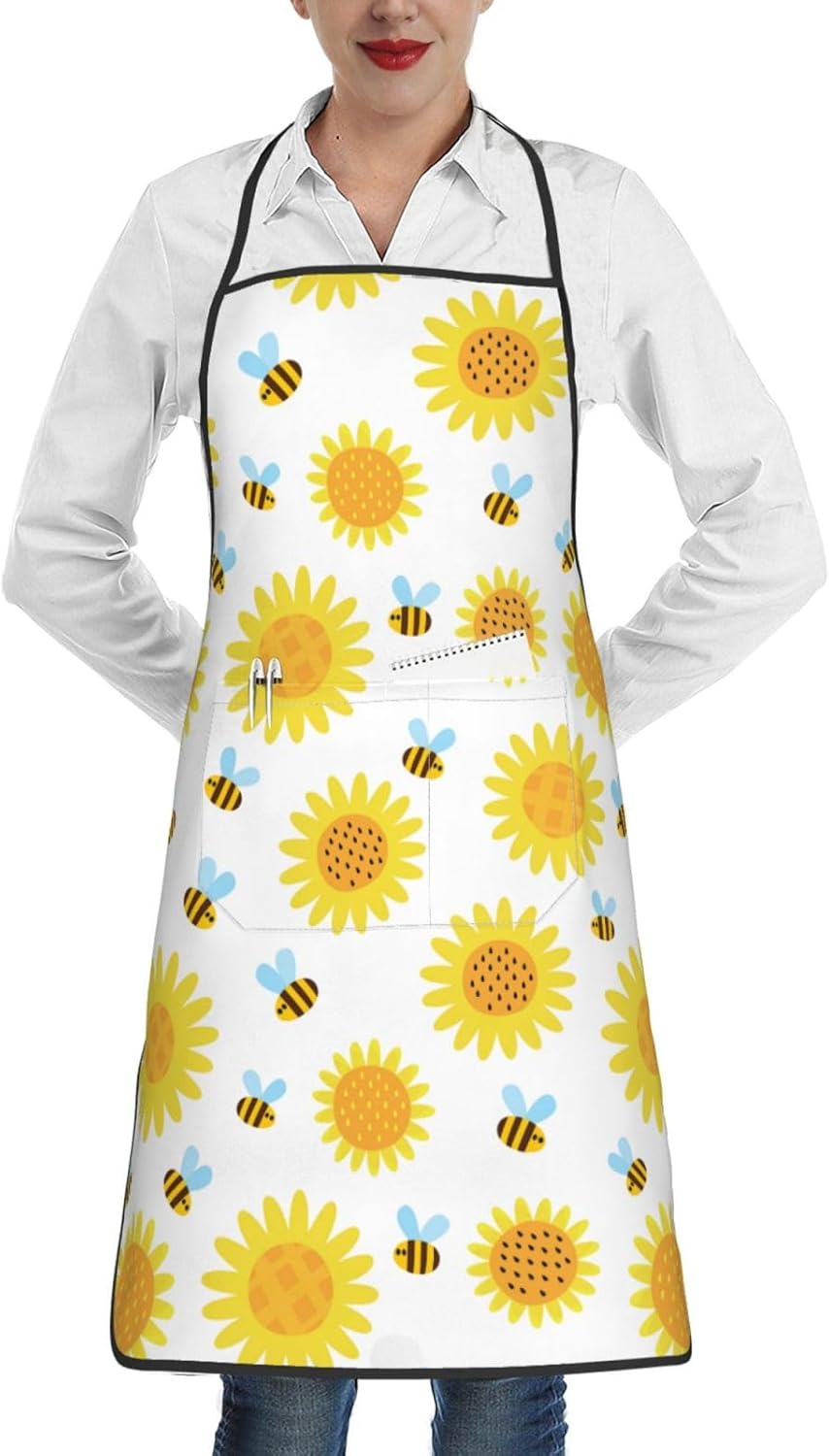 PAILON Hermosos delantales de cocina de delfines para mujeres con bolsillos, delantal divertido delantal para mujer, lindo delantal para barbacoa,