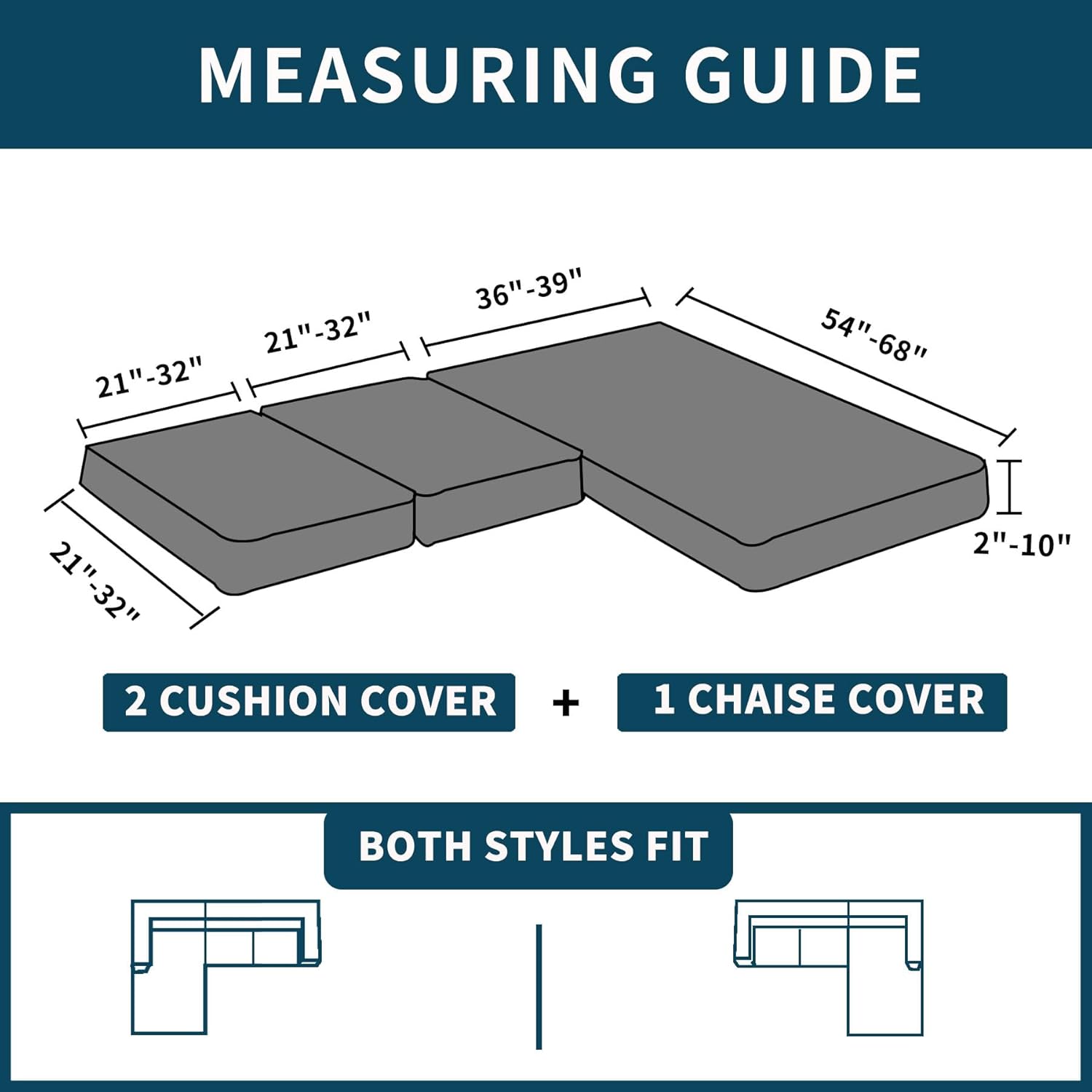 LUFEIJIASHI Fundas impermeables para sofá modular en forma de L, fundas de cojín para sofá seccional, fundas elásticas para sofá seccional,