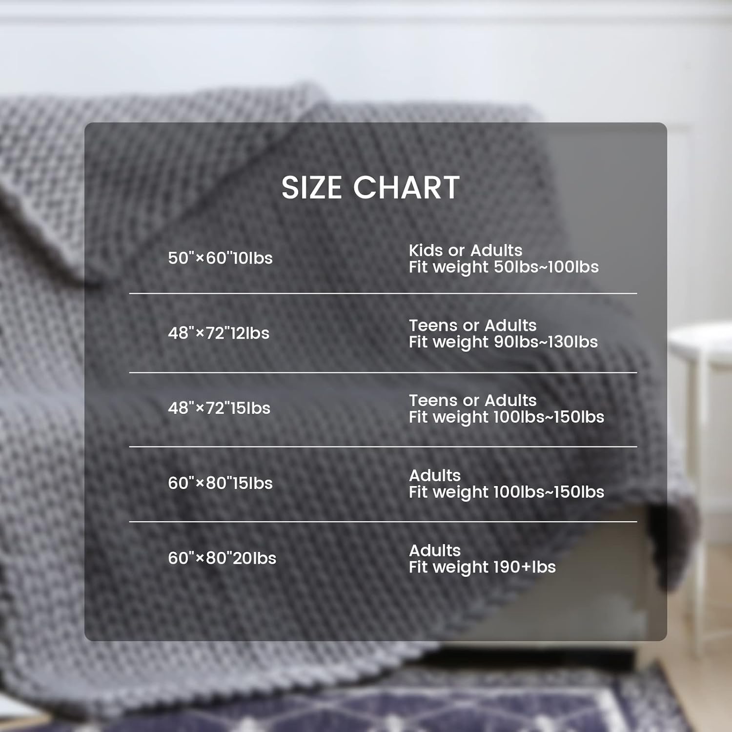 ZonLi Manta de punto con peso de 48 x 72 pulgadas, 15 libras, manta de punto grueso hecha a mano tamaño individual para dormir, decoración del hogar