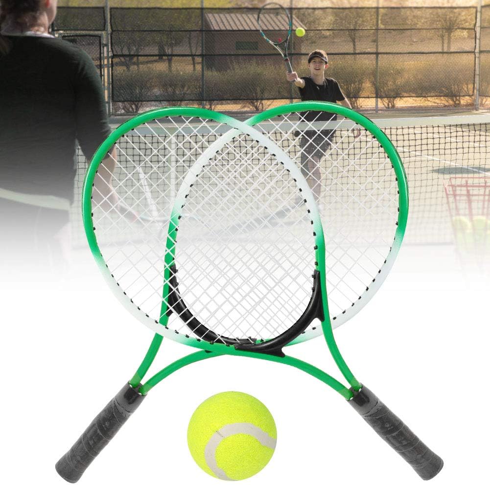 Raqueta de tenis, juego de raqueta de tenis para niños, de aleación de hierro, 2 raquetas de tenis con 1 pelota de tenis suave y 1 bolsa de
