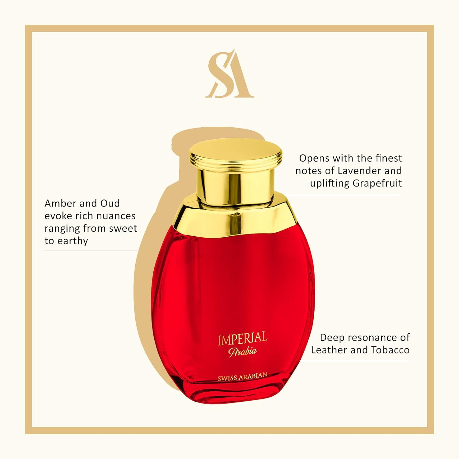 Swiss Arabian Imperial Arabia  Productos de lujo de Dubai  Fragancia personal EDP en aerosol de larga duración y adictiva  El lujoso aroma de Arabia