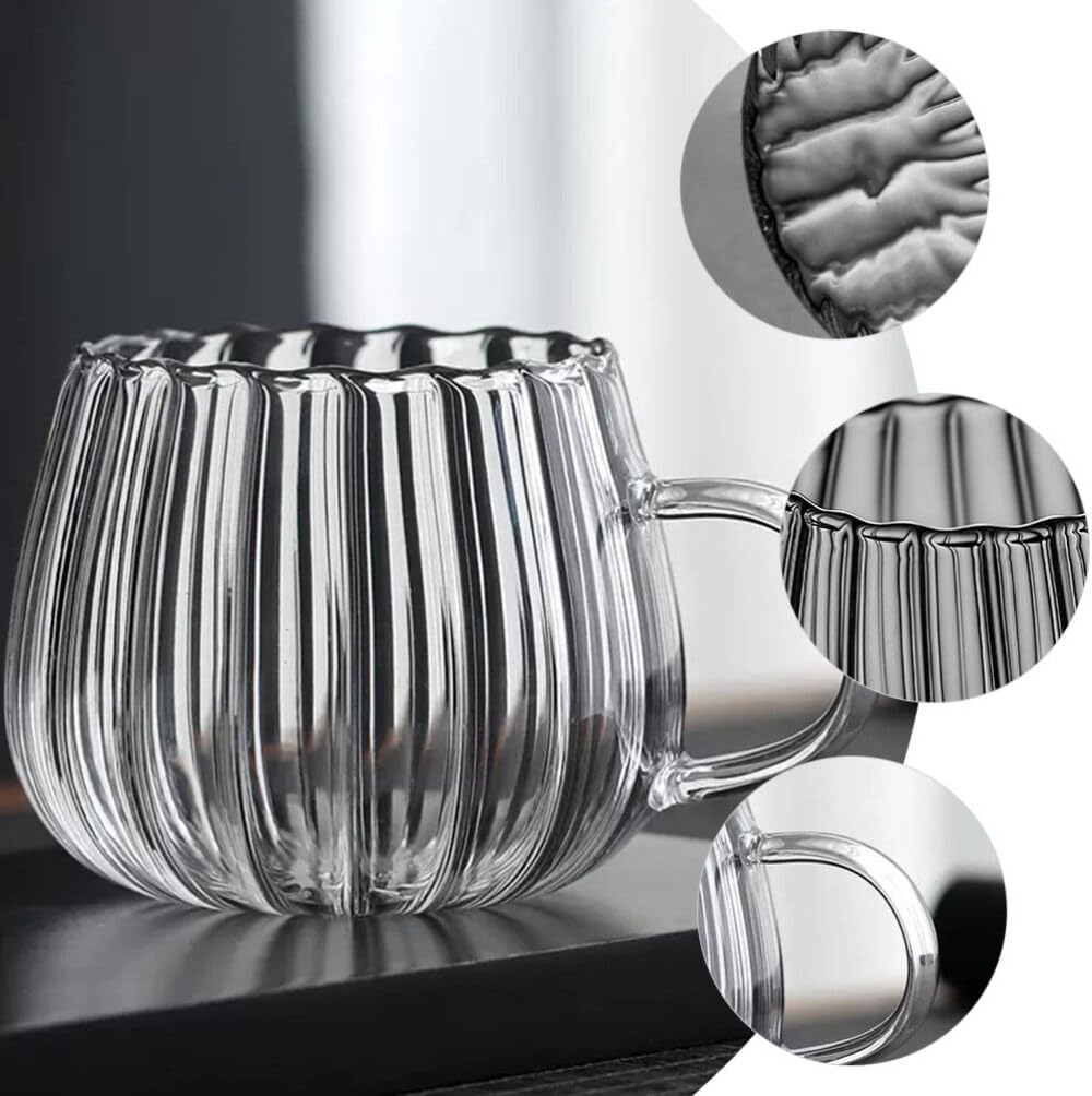 PRETYZOOM Tazas de cristal de calabaza tazas de vidrio tazas de leche taza linda taza de café transparente taza de leche taza de regalo tazas de