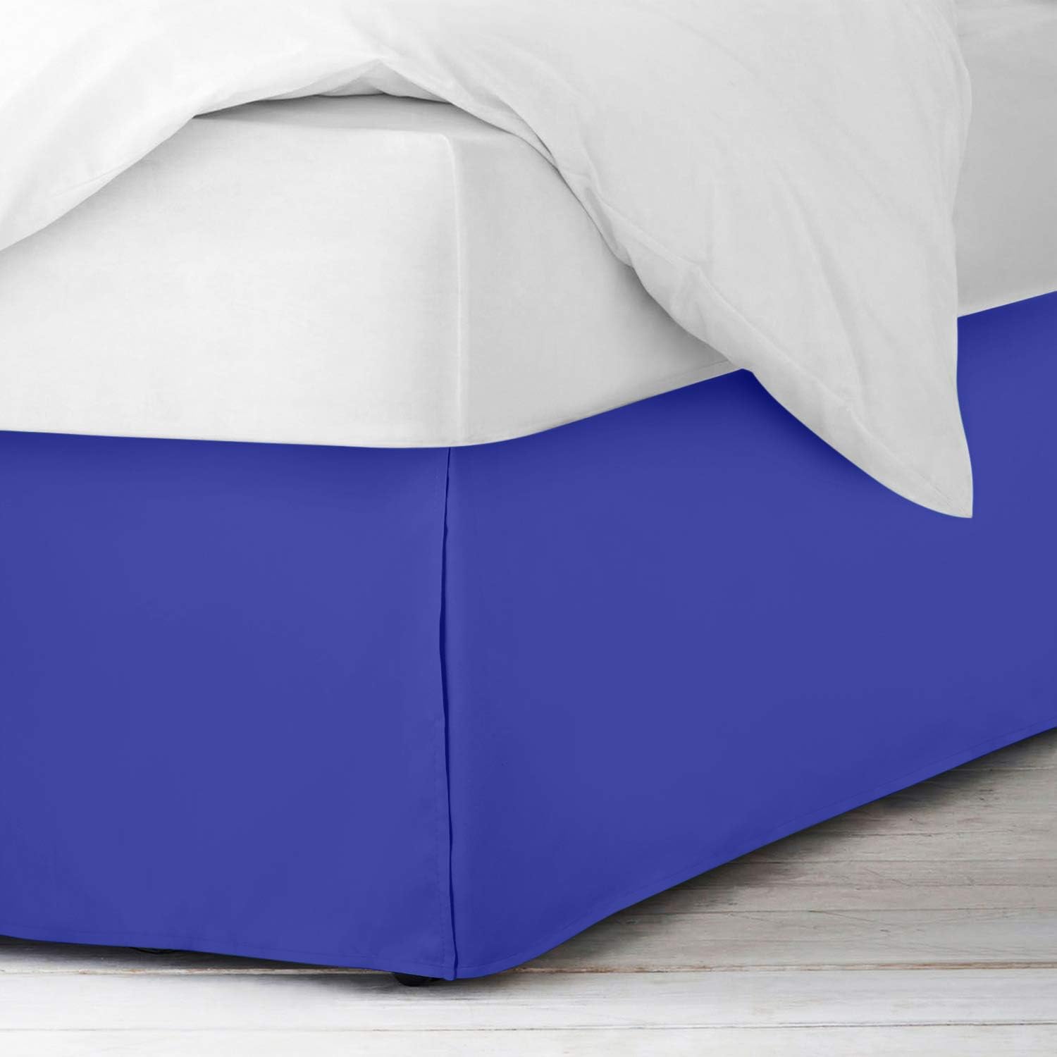 Nestl – Falda plisada de cama de fácil ajuste, con caída a medida de 14 pulgadas, microfibra de doble cepillado, con calidad de hotel y pliegues,