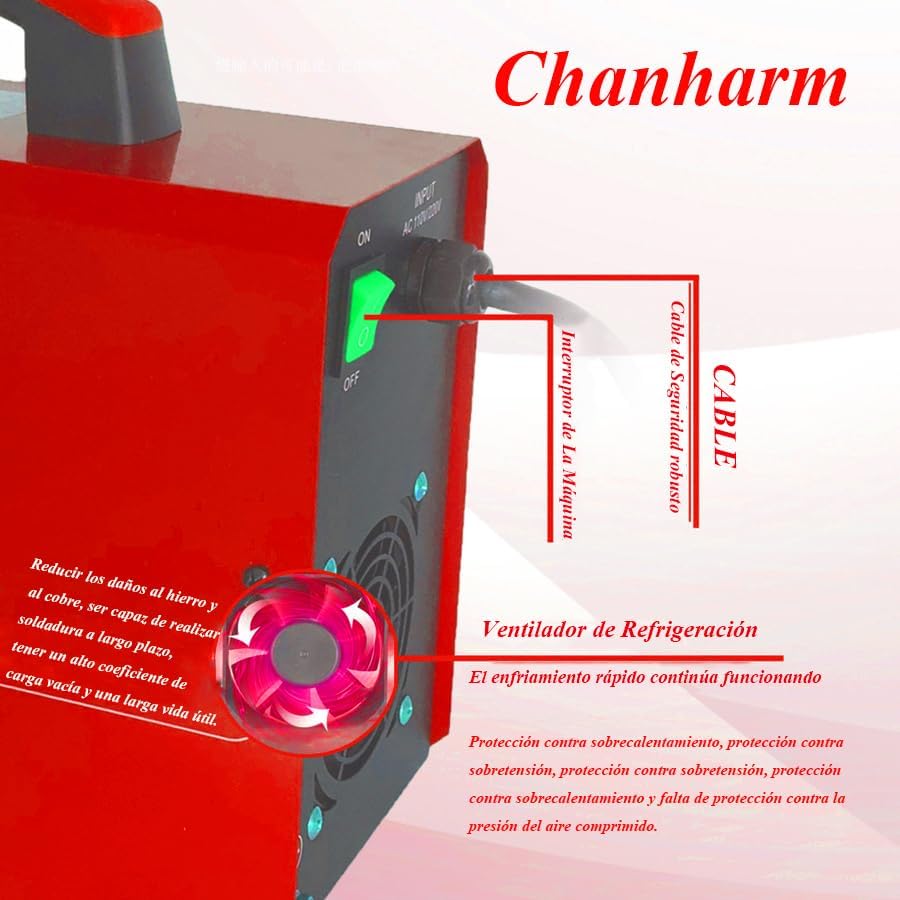 Chanharm Soldador eléctrico de palo 120A – Voltaje único 110V, máquina MMAW de CC, equipo de soldadura por arco de metal blindado para principiantes