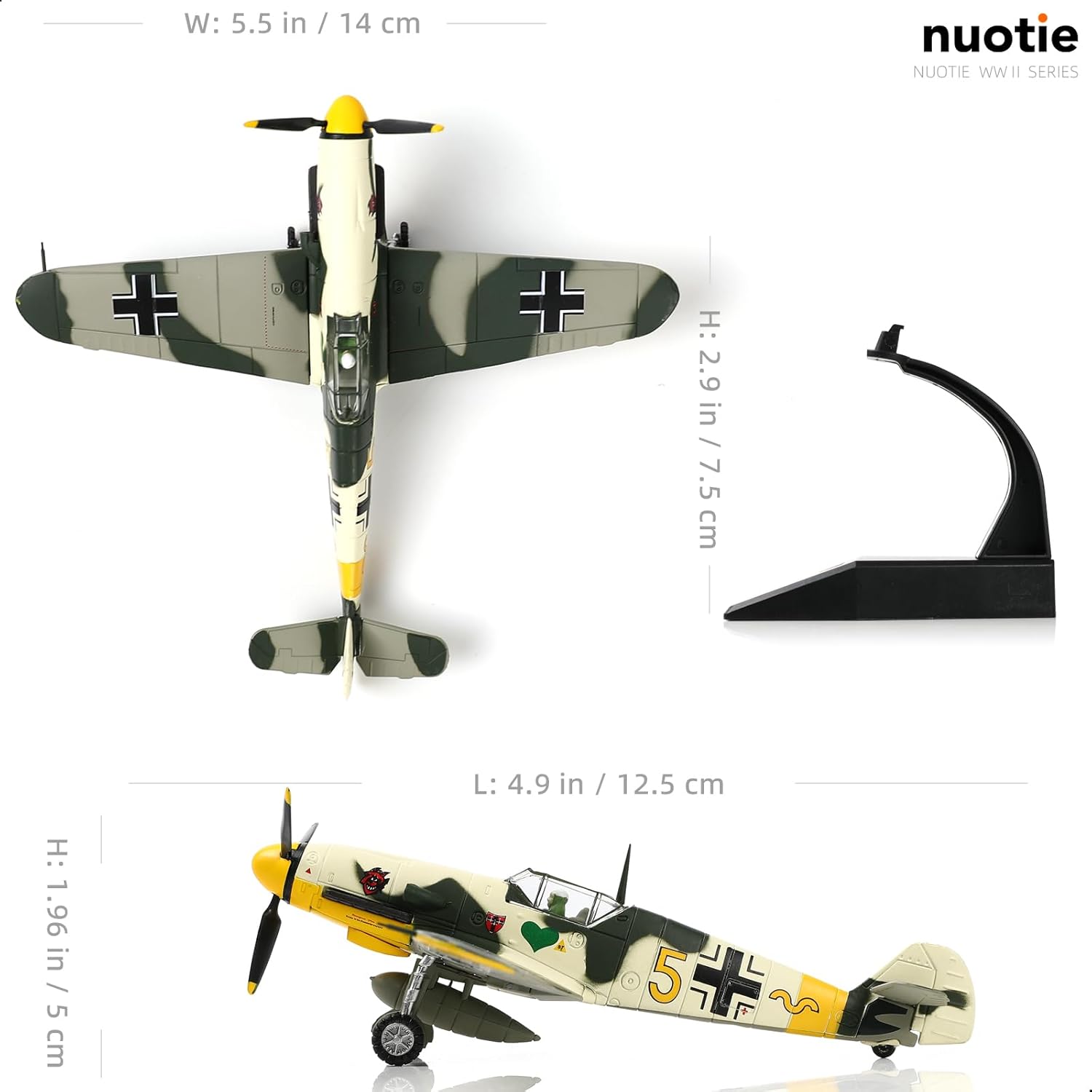 Escala 172 alemana de la Segunda Guerra Mundial Messerschmidt BF-109 modelo de caza fundido a troquel aviones militares modelo de exhibición militar