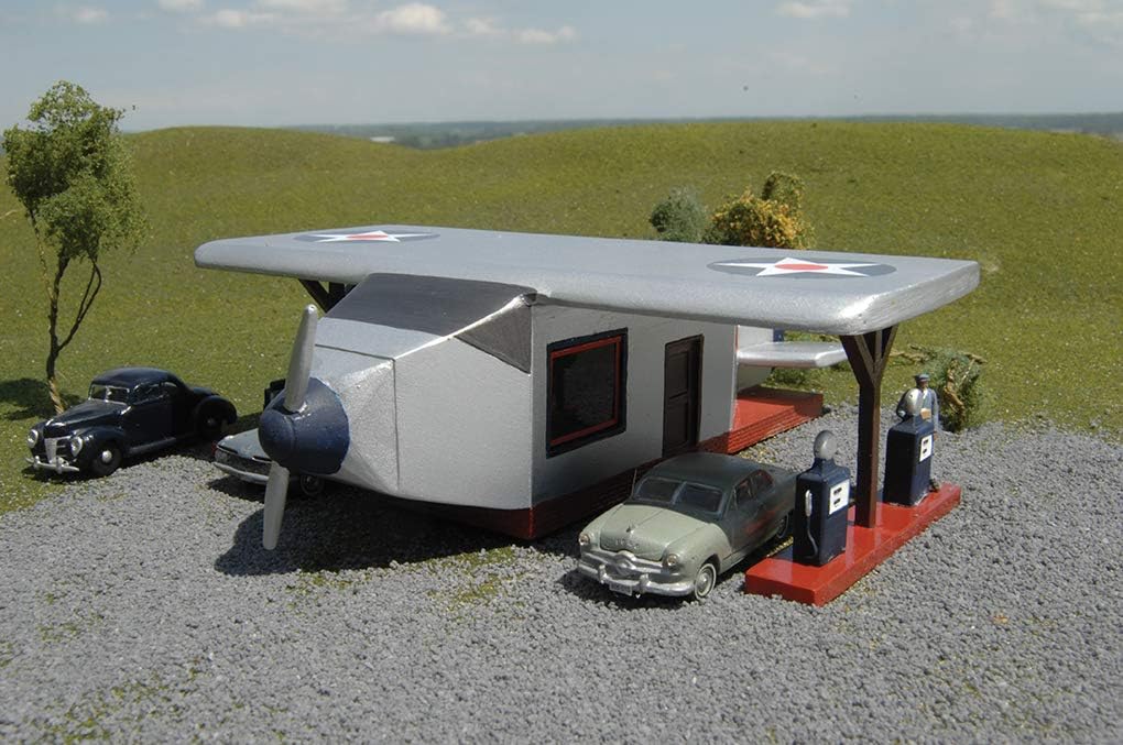 Bachmann Industries Resina Edificios-Roadside U.S.A Avión Gasolinera