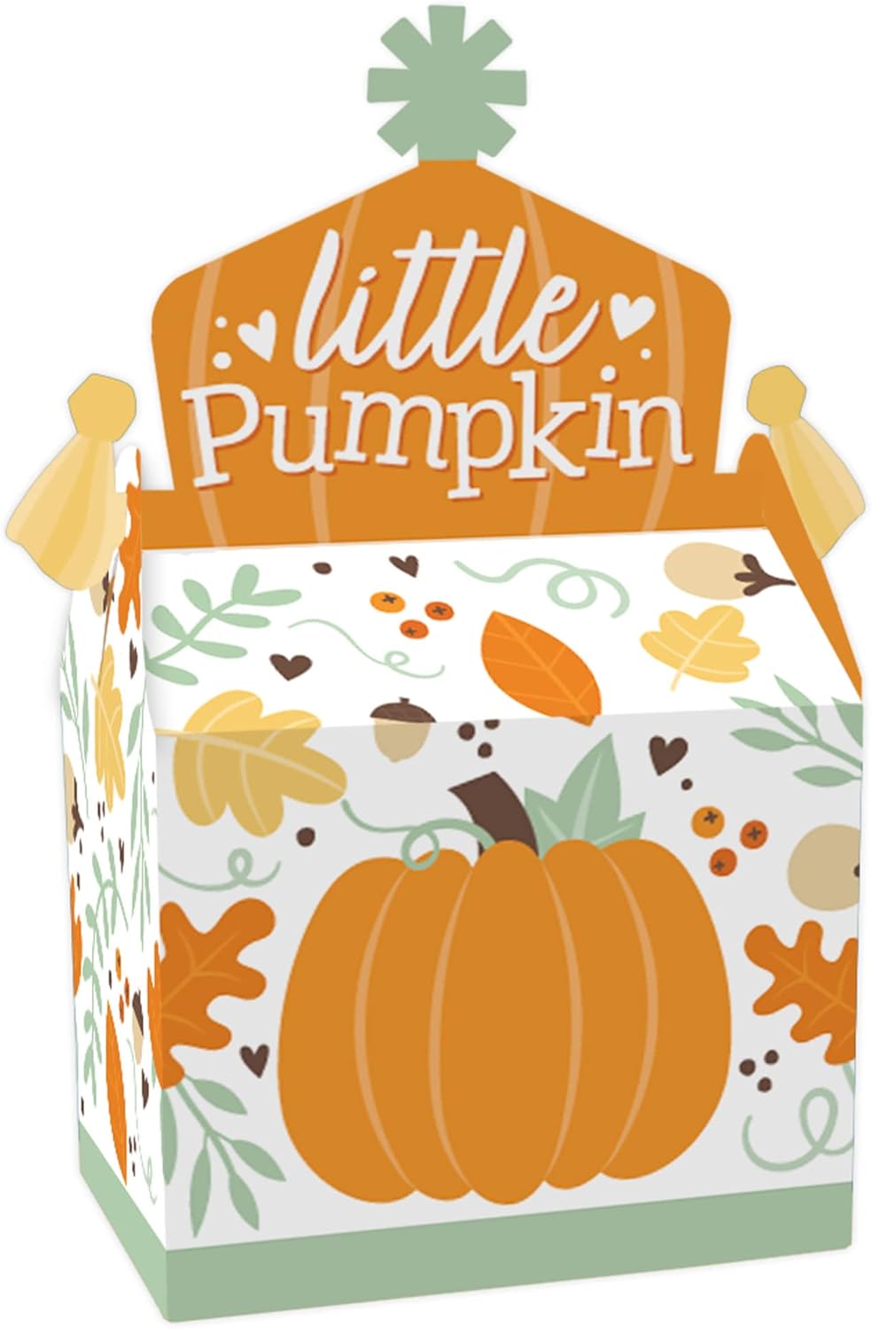 Big Dot of Happiness Little Pumpkin – Caja de golosinas para fiestas, fiestas de cumpleaños de otoño o baby shower, juego de 12