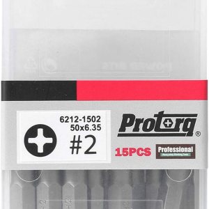 Protorq Phillips 2 puntas de destornillador, 2 pulgadas, 15 piezas, con estuche de almacenamiento Protorq Phillips 2 puntas de destornillador, 2 pulgadas, 15 piezas, con estuche de almacenamiento