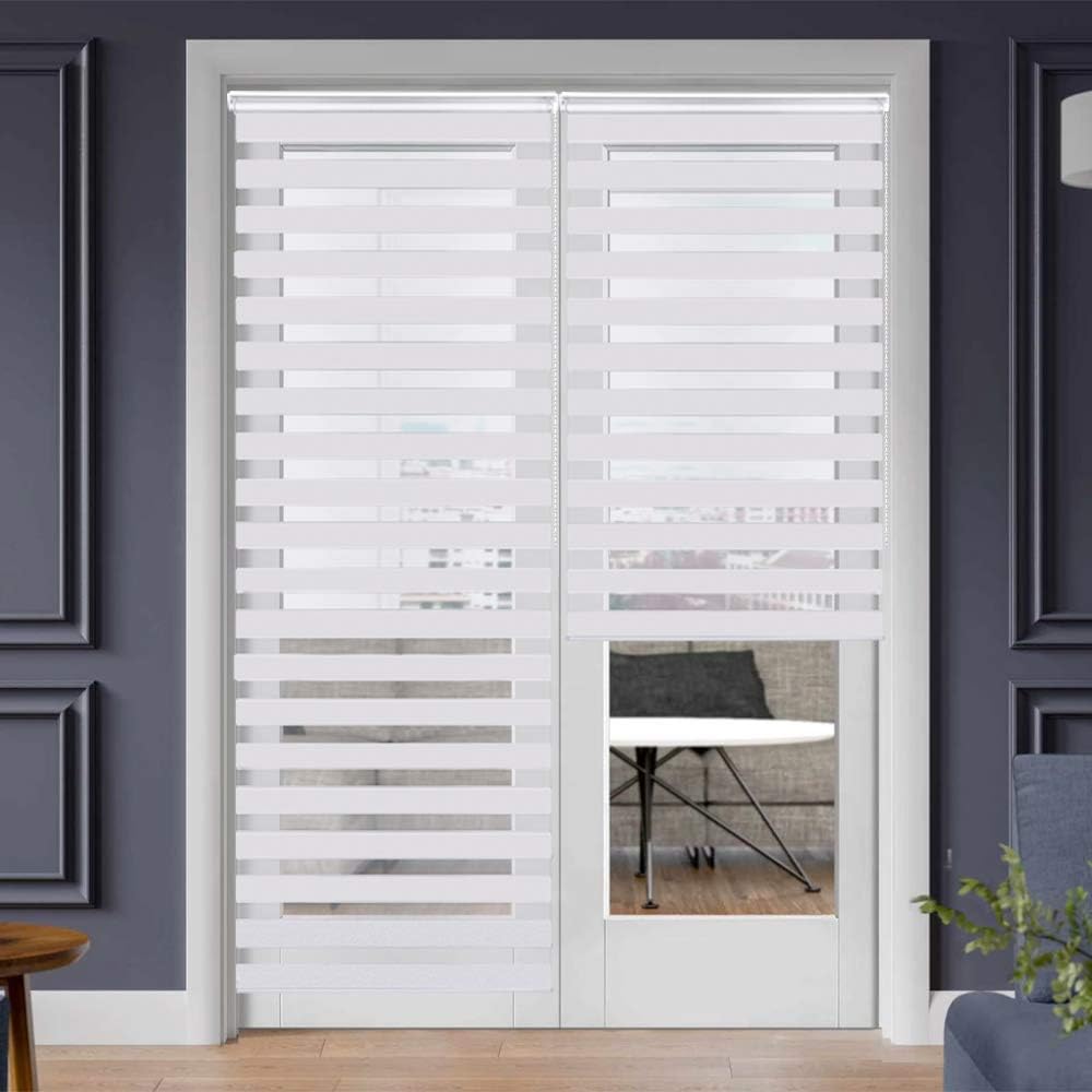 SEEYE – Estores para ventana, para el día o la noche, cortinas de doble capa, fáciles de instalar
