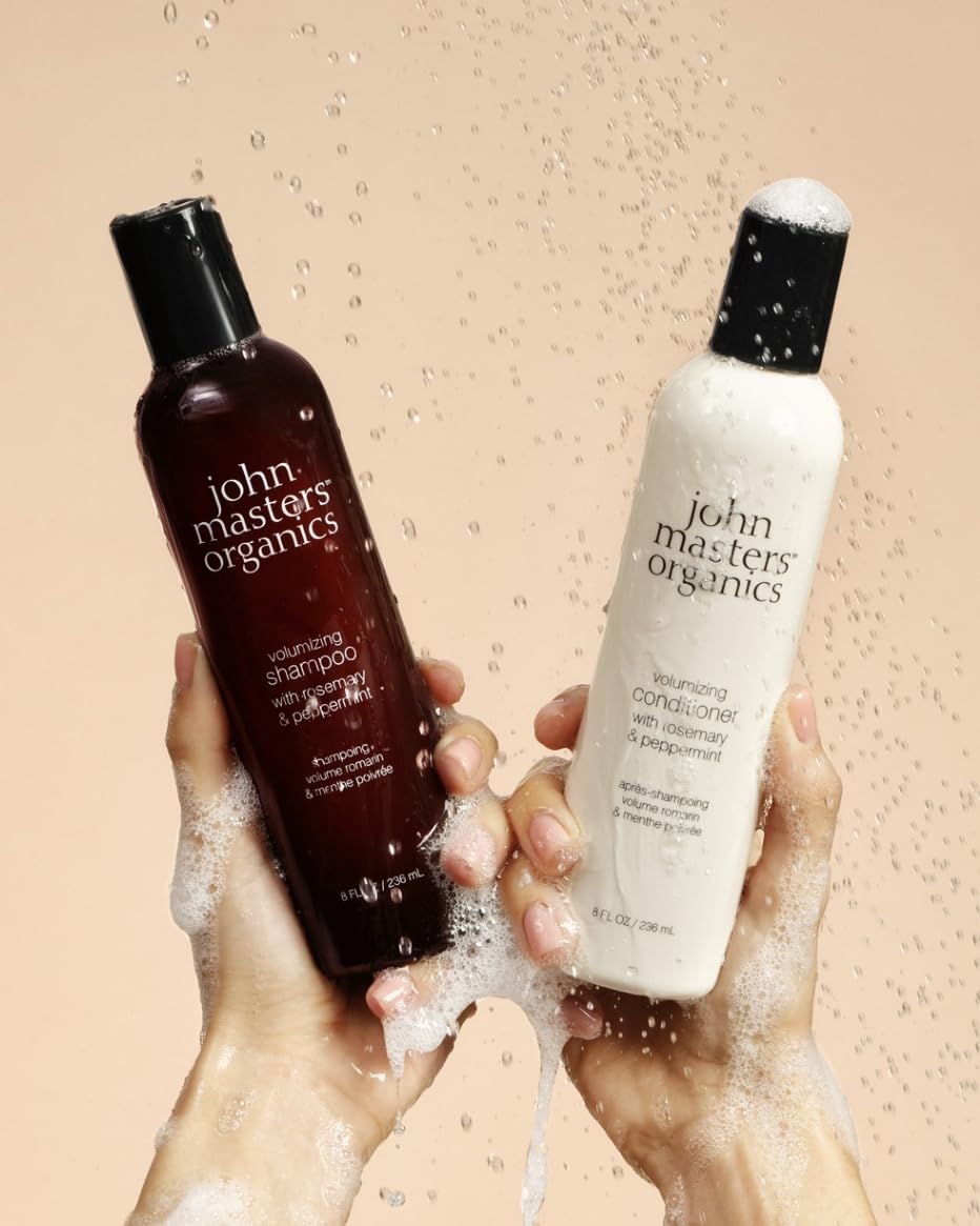 Champú para cabello fino con romero y menta, 16 onzas líquidas
