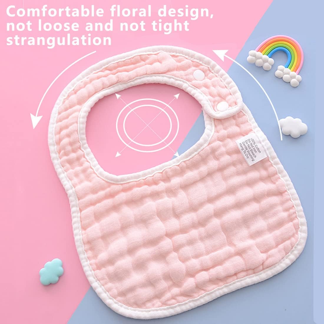 YCHWFF Baberos de muselina, baberos para bebé, baberos de solapa, hombros de solapa, paños ajustables multiusos de 8 capas, 100% algodón orgánico