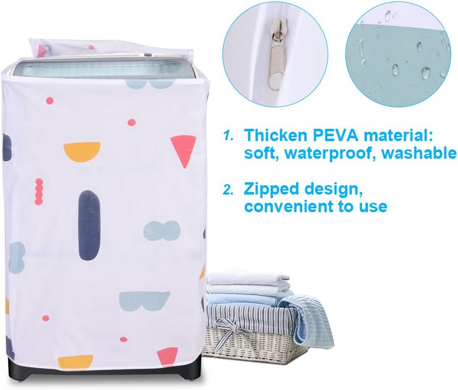 TOPINCN Cubiertas para lavadora y secadora, cubierta impermeable para lavadora, cubierta con cremallera, protección contra el polvo para lavadora y