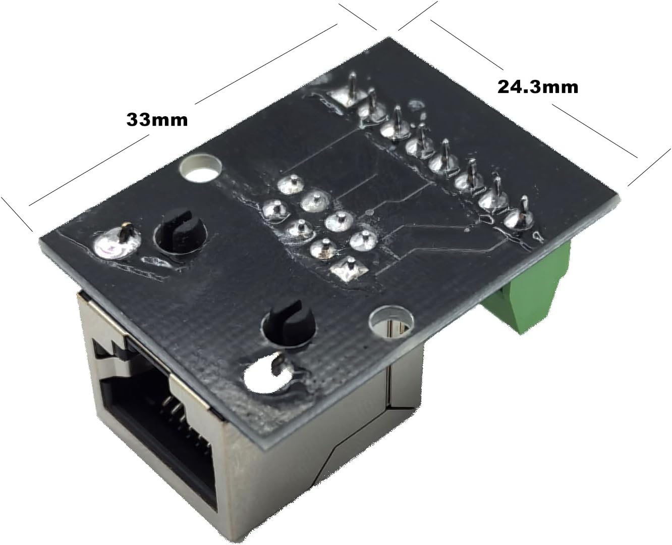 2 unids RJ45 8Pin Ethernet Dual Hembra Terminal Breakout Board,0.100 in Pitch Tornillo Conector Junta Blindada Adaptador Terminal de Red