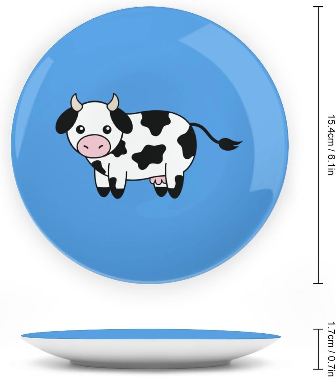 Lindo hueso de vaca China placa decorativa personalidad cerámica cena plato artesanía con soporte de exhibición