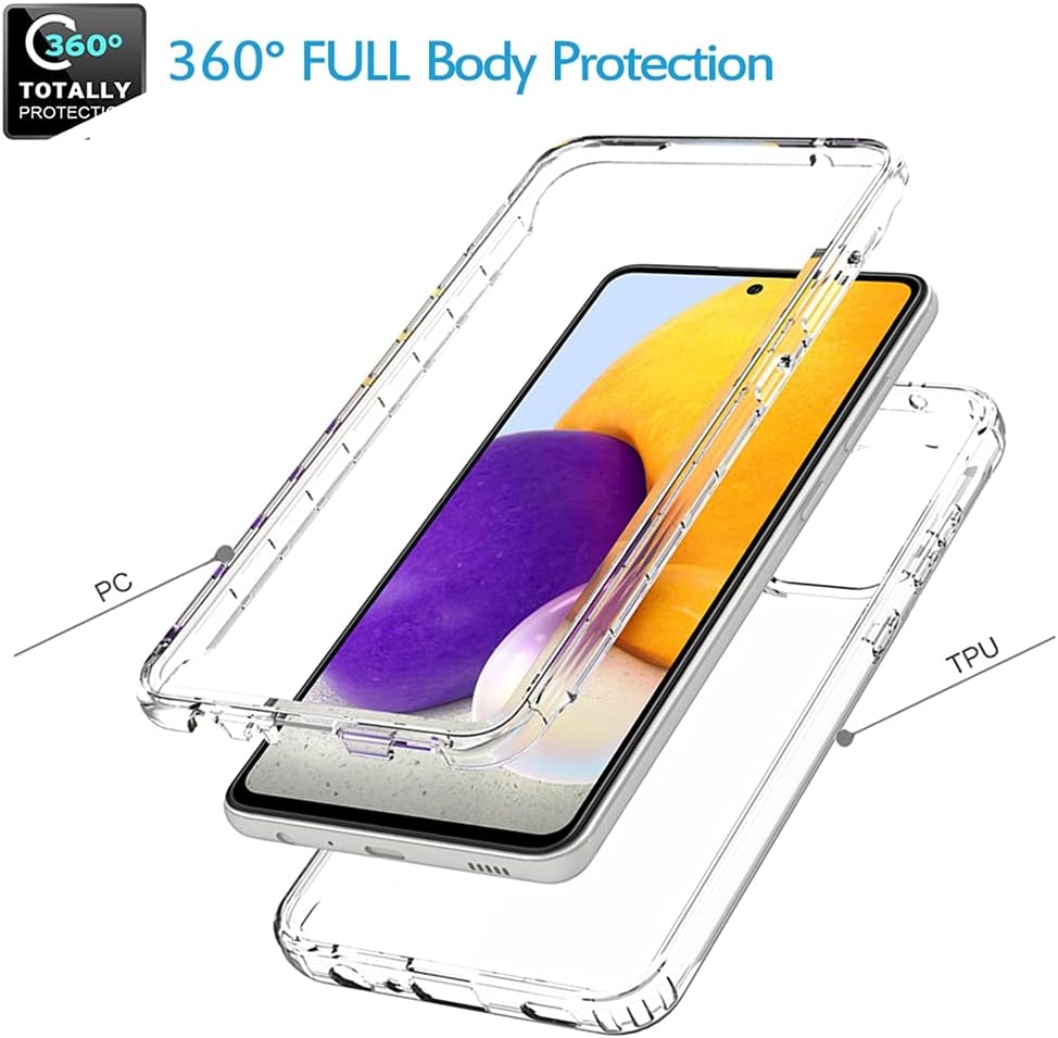 Funda para Galaxy A72 5GGalaxy A72 4G, Samsung A72 5G Funda para niñas y mujeres, transparente de cuerpo completo, a prueba de golpes, carcasa de