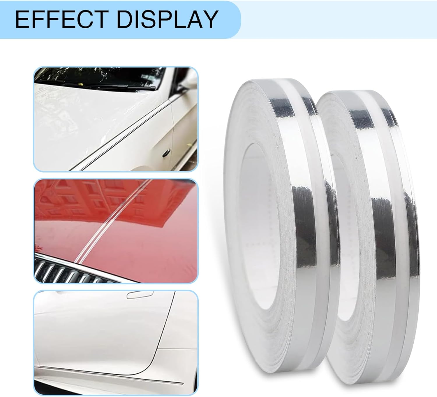 Paquete de 2 calcomanías para la cintura del automóvil, 32.1 pies x 0.4 pulgadas, accesorios decorativos exteriores del automóvil, universales para