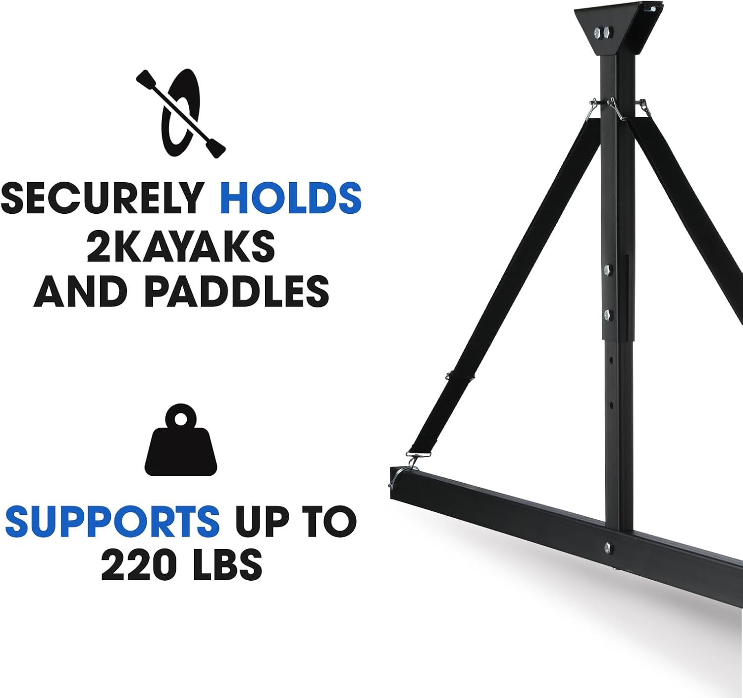 Morohope Estante de almacenamiento para kayak, estantes de pared resistentes para garaje y almacenamiento al aire libre, estante de almacenamiento