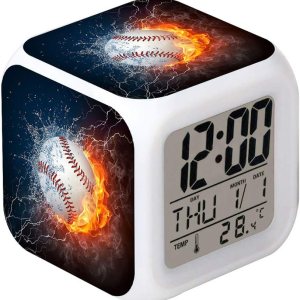 Reloj despertador LED con diseño deportivo de béisbol, reloj de mesa creativo de escritorio, brillante, electrónico, colorido, digital, reloj Reloj despertador LED con diseño deportivo de béisbol, reloj de mesa creativo de escritorio, brillante, electrónico, colorido, digital, reloj