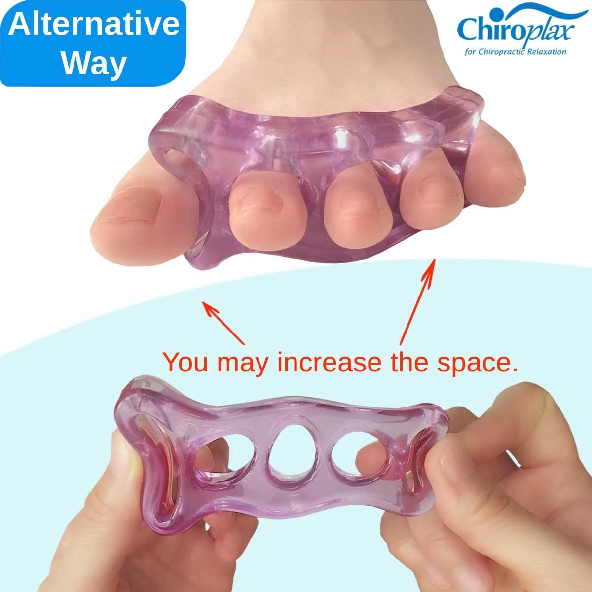 Chiroplax Separadores de dedos de los pies, esparcidor de gel de silicona para juanetes y juanetes, martillo de alivio de martillo superpuesto y