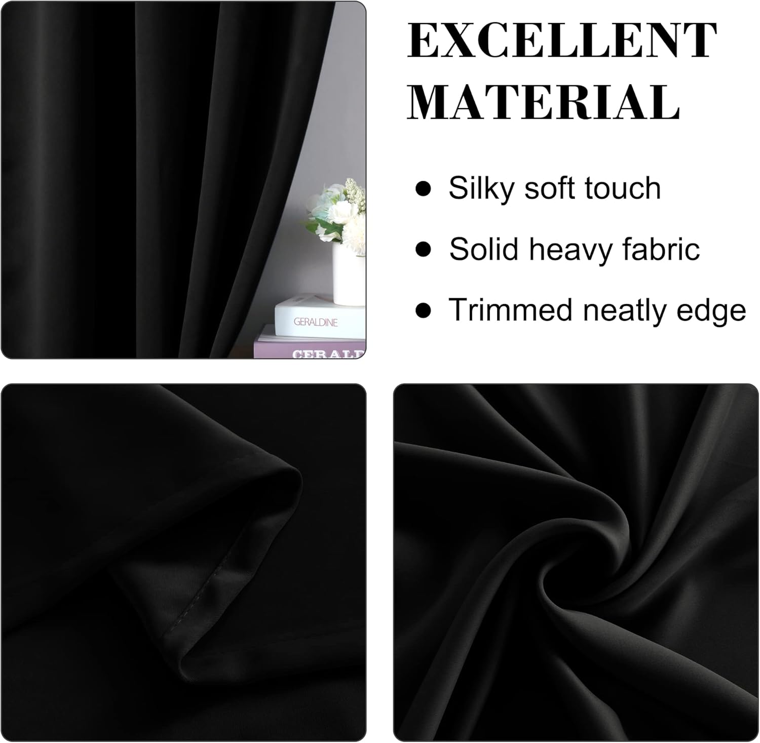 WONTEX Cortinas opacas con bolsillo para cortinero para dormitorio, aislamiento térmico, ahorro de energía y reducción de ruido, paneles de cortina