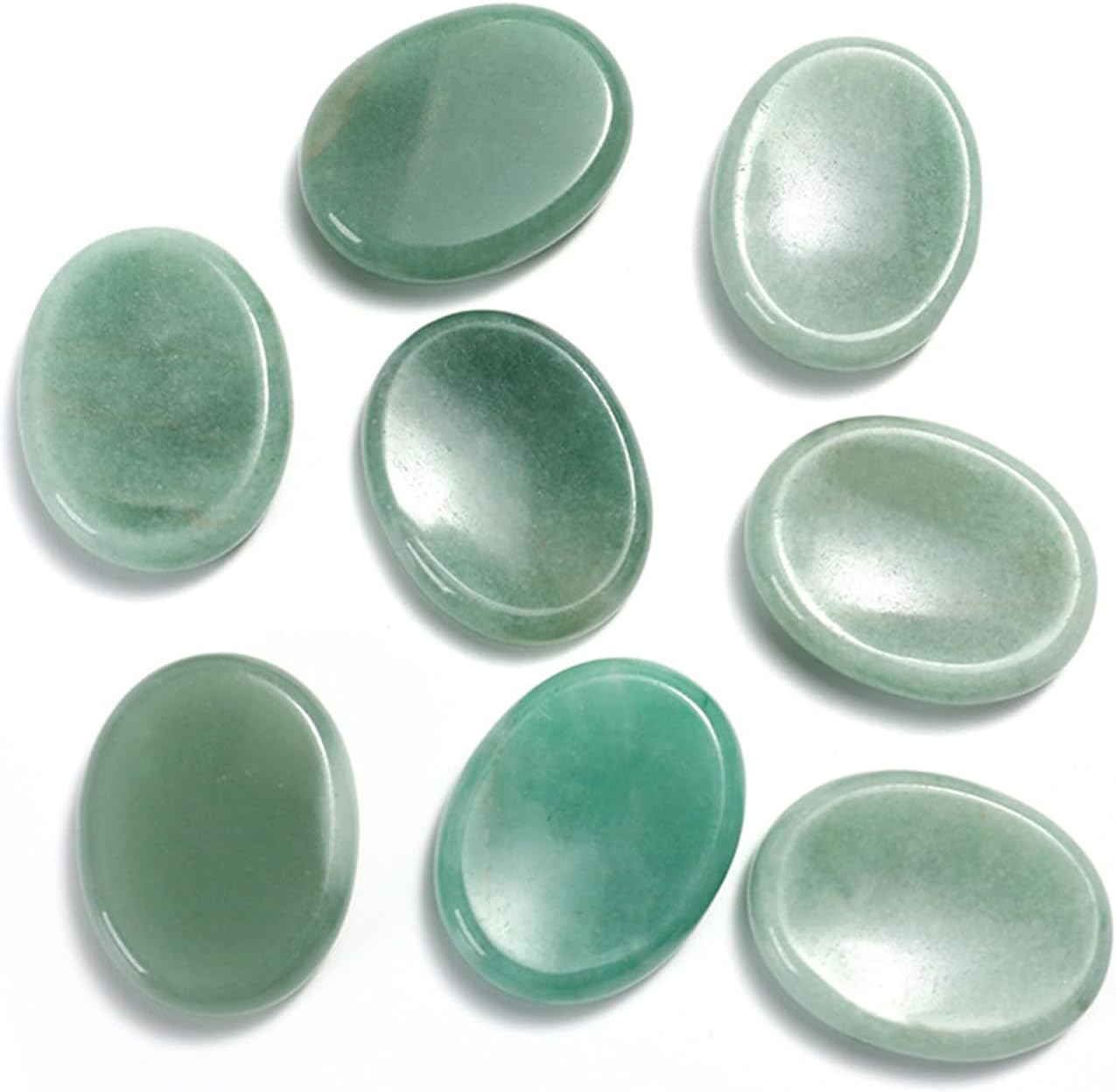 Paquete de 2 increíbles piedras preciosas de cristal para la ansiedad y la preocupación del pulgar para meditación del estrés, artículos de alivio
