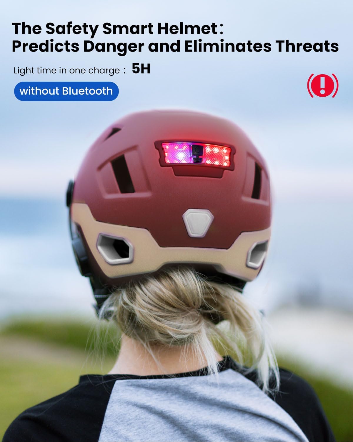 ILM Casco de bicicleta inteligente Bluetooth Control de luz LED de advertencia de freno NTA8776 CE CPSC triple certificación adulto bicicleta casco