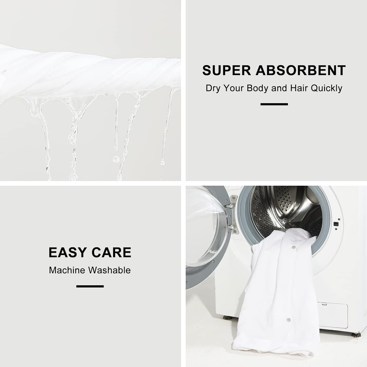 Toallas envolventes de baño para mujer con correas ajustables con envolturas ligeras para el cuerpo, bata de spa con diadema S-XX grande