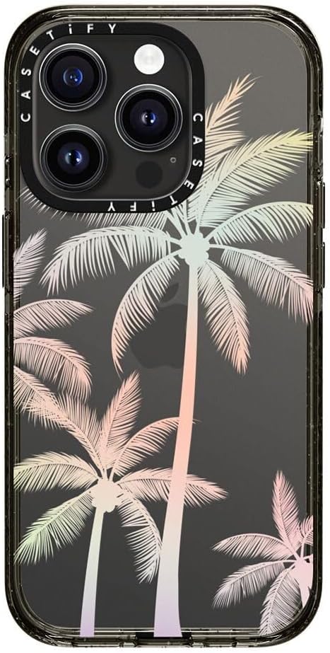CASETiFY Impact Funda para iPhone 15 Pro 4 veces probada contra caídas de grado militar, protección contra caídas de 8.2 pies  palmera tropical