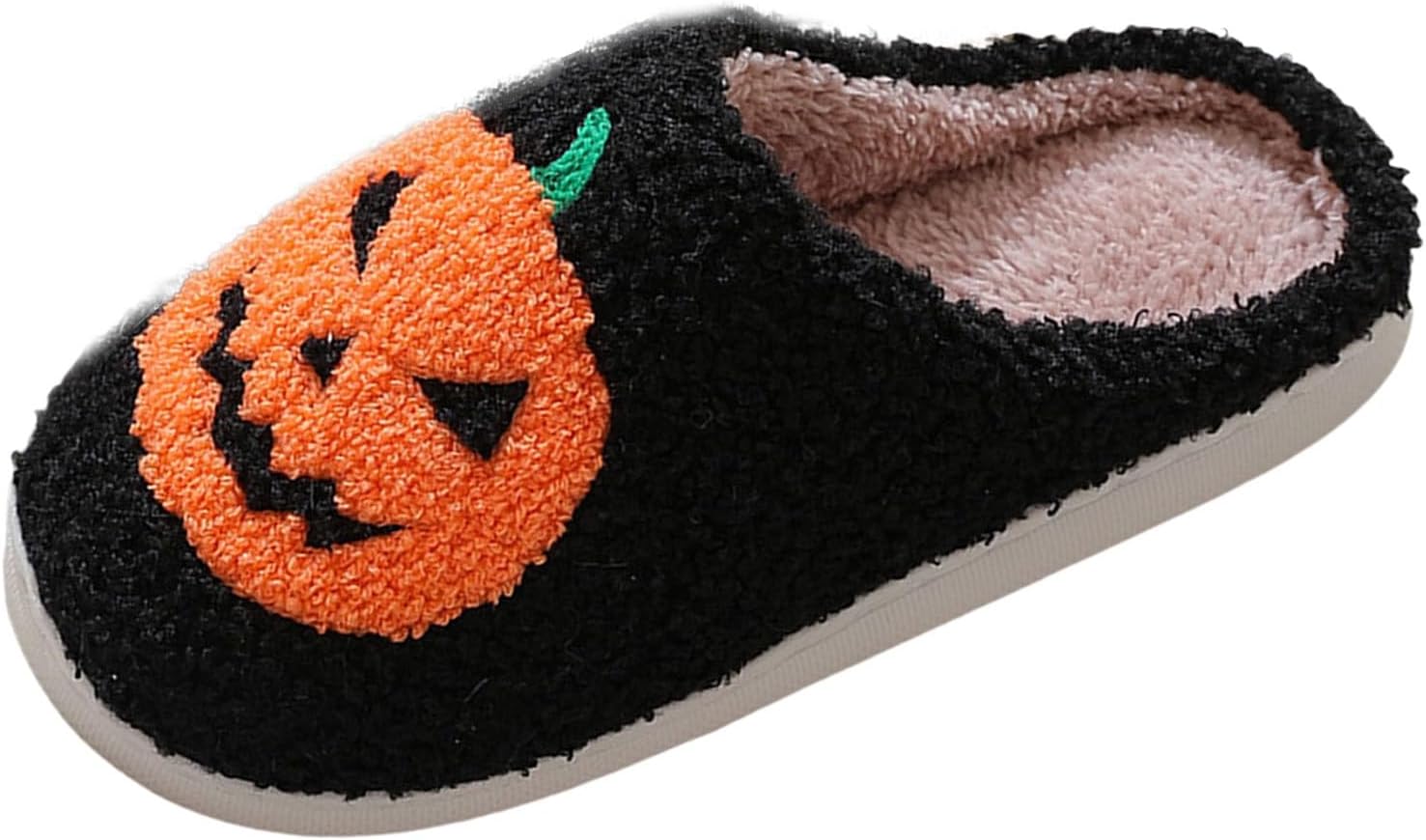 YfiDSJFGJ Pantuflas de Halloween para hombresmujeres, parte inferior suave, parte inferior plana, pantuflas de algodón para el hogar, pantuflas de