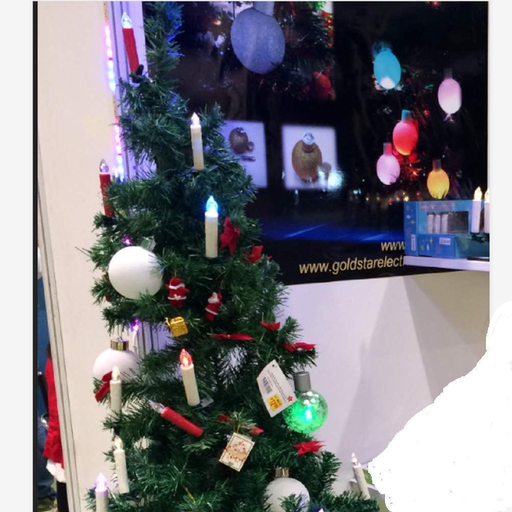 EuroFone Velas LED cónicas de árbol de Navidad con control remoto y clips extraíbles, luz de vela sin llama, efecto de goteo, control electrónico,