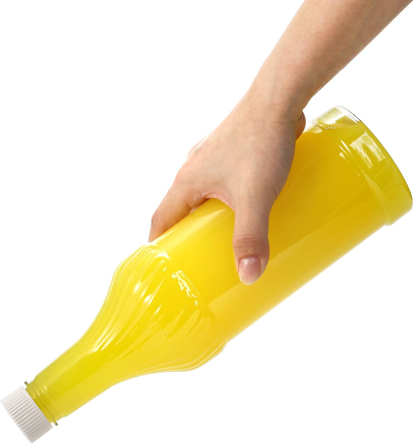 Paquete de 8 botellas de refresco de plástico de 33 onzas con tapas, contenedor de jugo de PET transparente vacío reutilizable de 1 litro, botellas