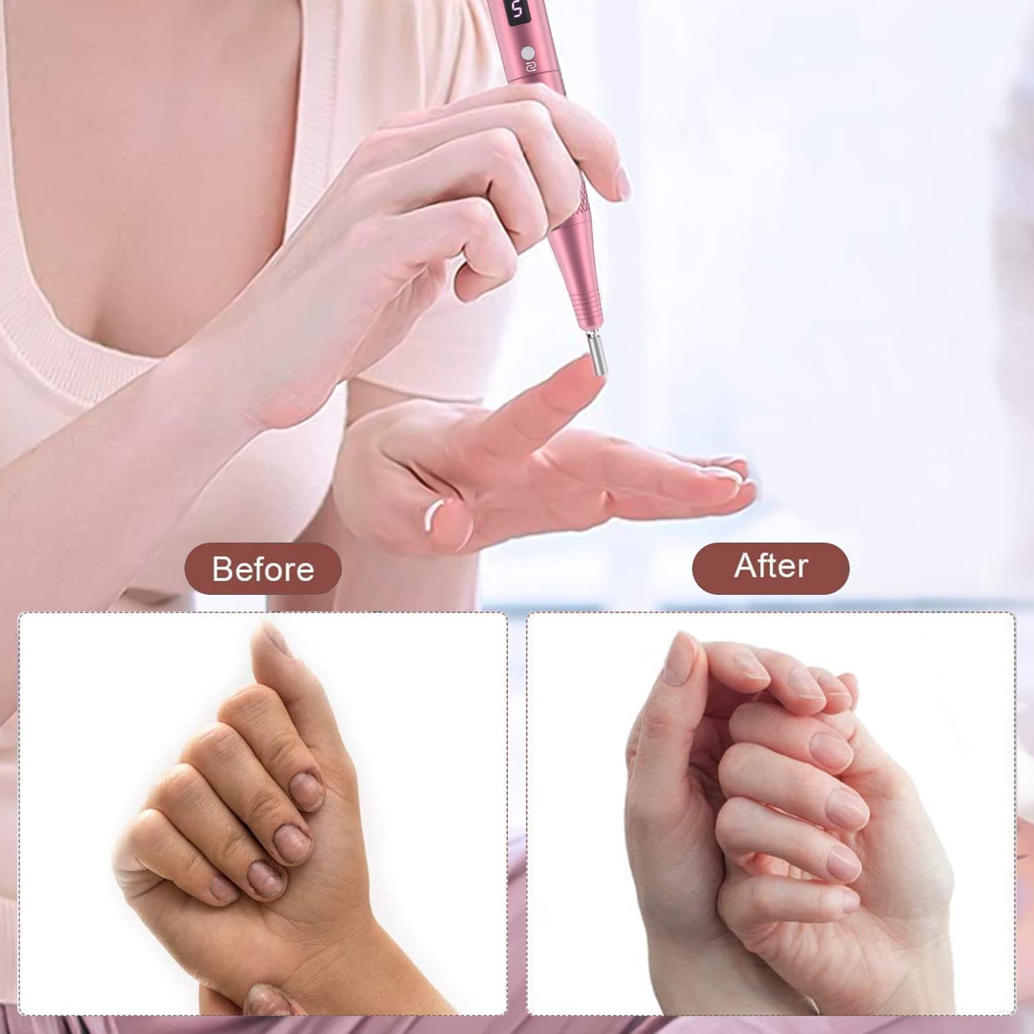 PELCAS 60 piezas de bandas de lijado 180# herramienta profesional de manicura de uñas, lima eléctrica juego de piezas de arena para brocas de uñas