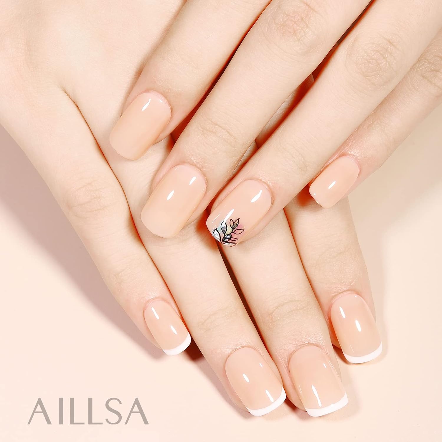 AILLSA GB53 – Esmalte de uñas de gel neutro, color nude translúcido, semipermanente, UV, esmalte de uñas de gel color neutro para arte de uñas,