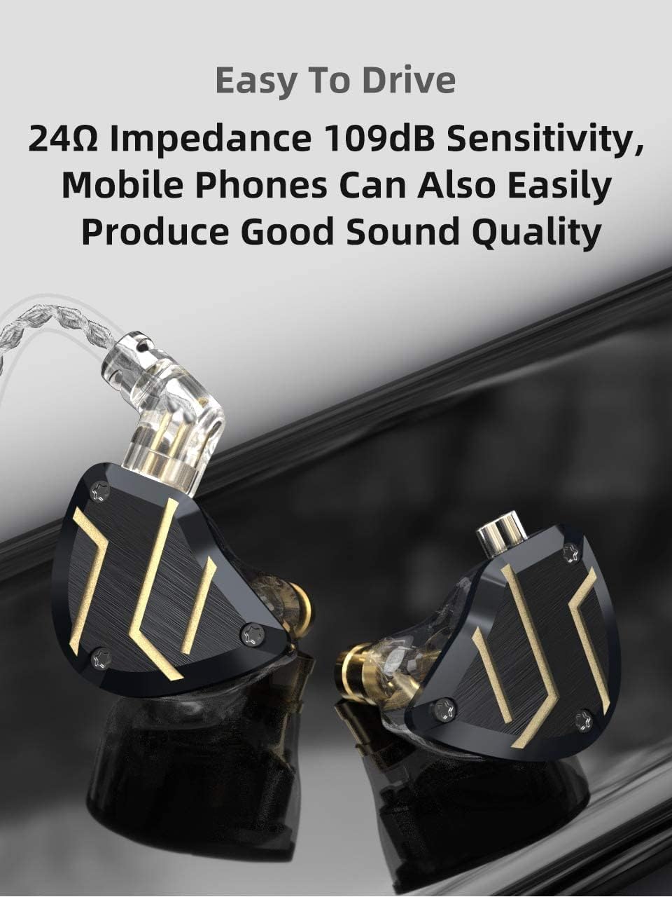 CCA C10 Pro – Monitor de oído HiFi 1DD 4BA híbrido de cinco controladores intrauditivos, carcasa de aleación de aluminio+auriculares con cable de