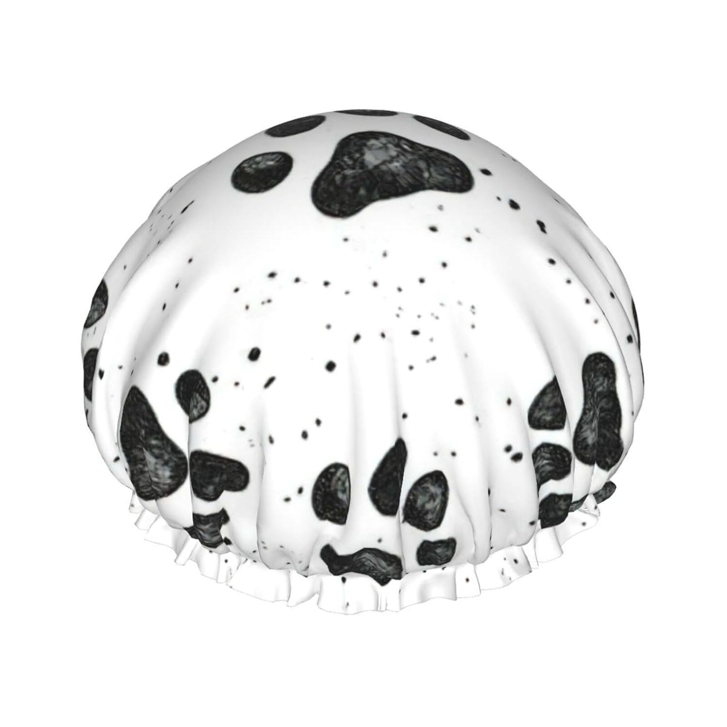 WURTON Gorro de ducha con estampado de patas de perro, suave, reutilizable, doble capa impermeable, gorro de baño para mujer, transpirable,