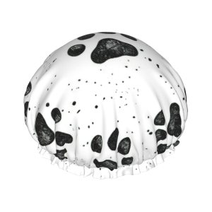 WURTON Gorro de ducha con estampado de patas de perro, suave, reutilizable, doble capa impermeable, gorro de baño para mujer, transpirable, WURTON Gorro de ducha con estampado de patas de perro, suave, reutilizable, doble capa impermeable, gorro de baño para mujer, transpirable,