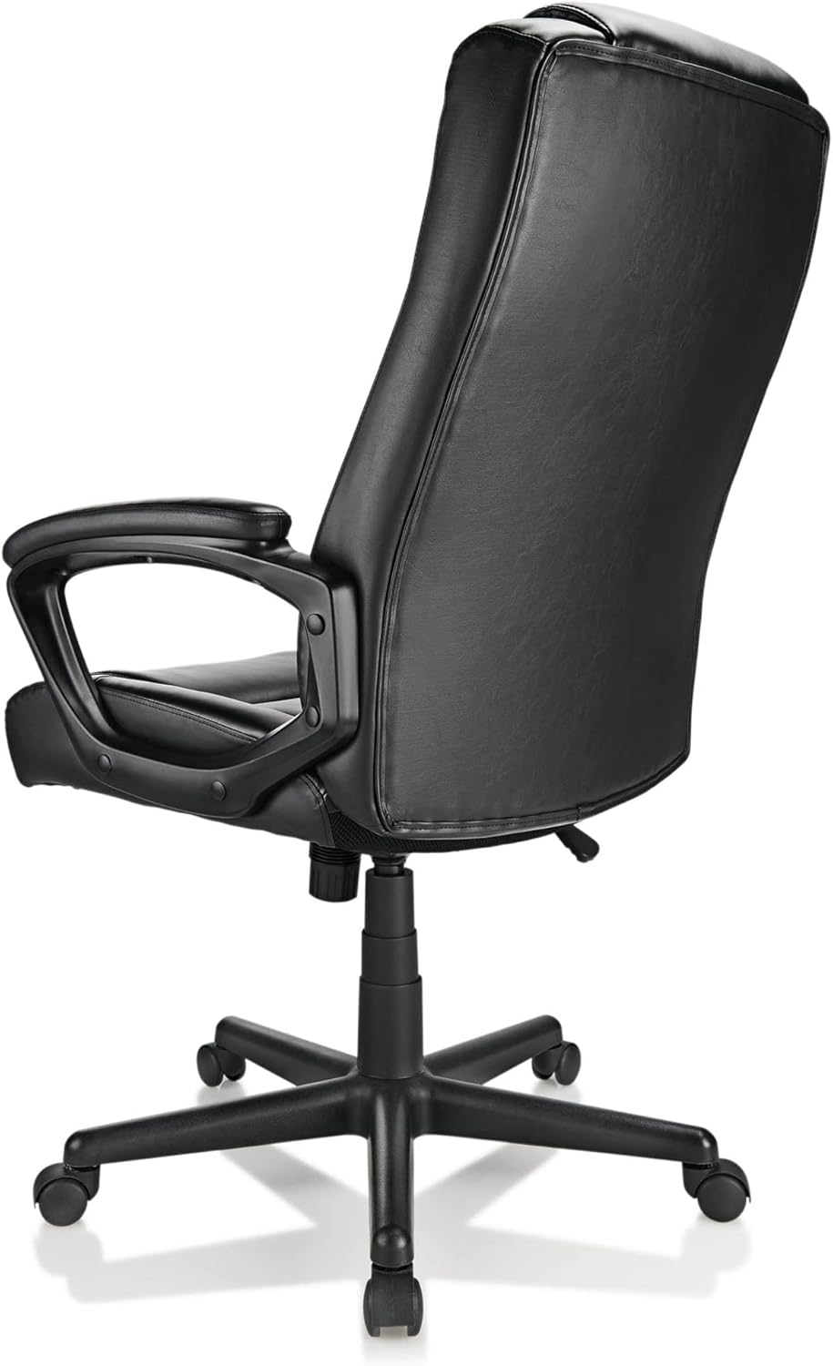 Realspace Hurston Silla ejecutiva de cuero regenerado con respaldo alto, negro, compatible con BIFMA